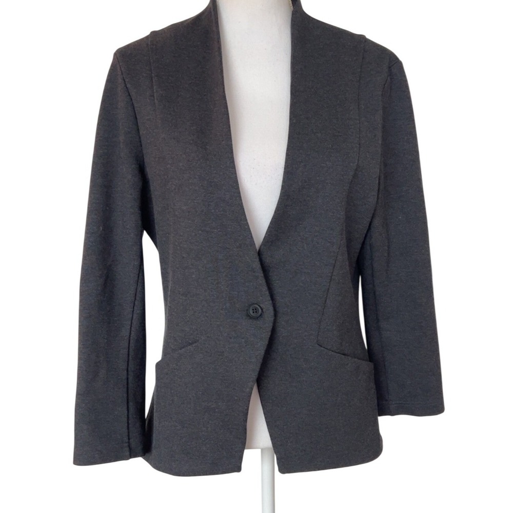Betabrand Grey Blazer with Burgundy lining | SZ: L